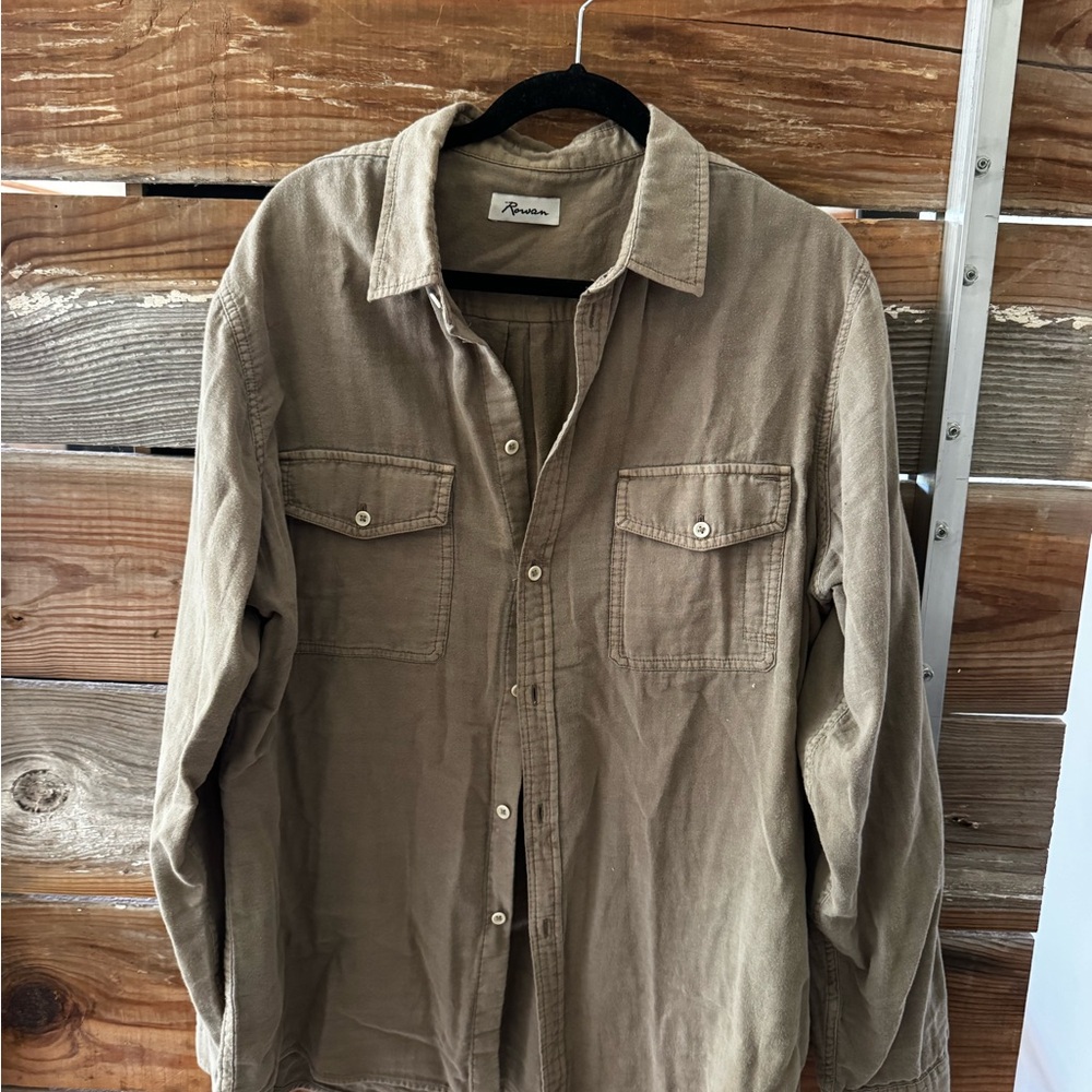 Rowan Neutral Beige Button-Up Shirt Jacket
